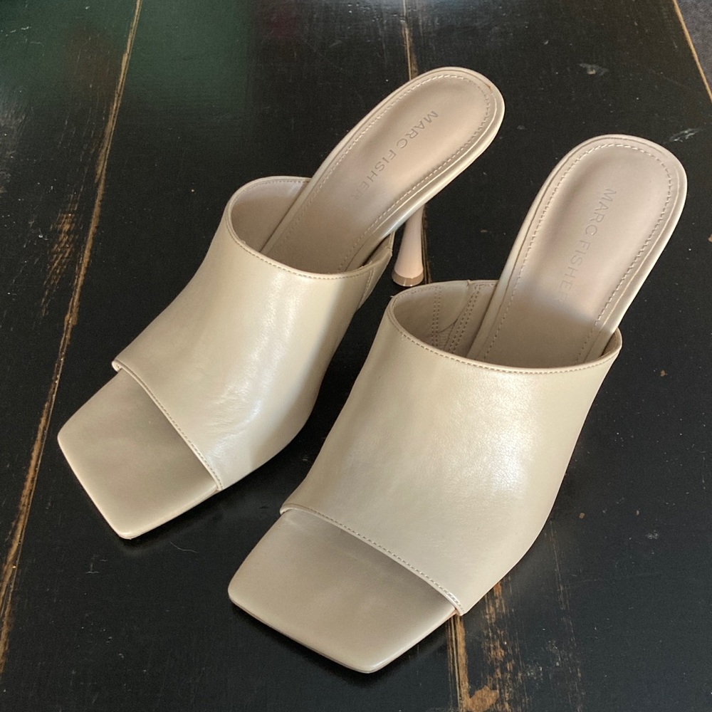 Marc Fisher Cream Women's Mules